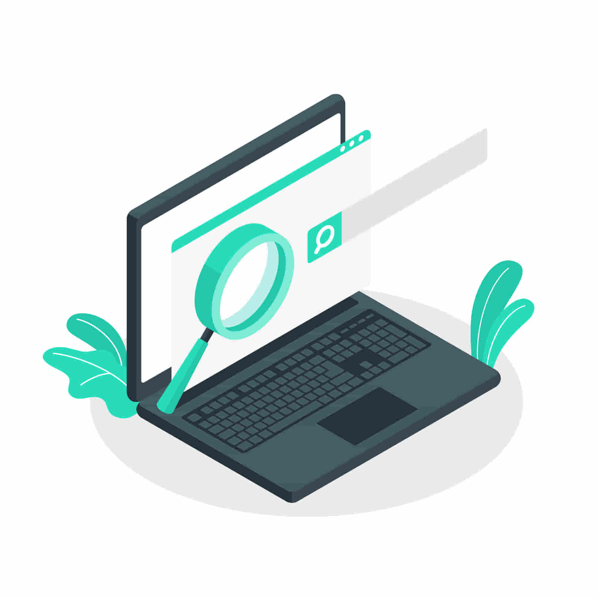 search on laptop